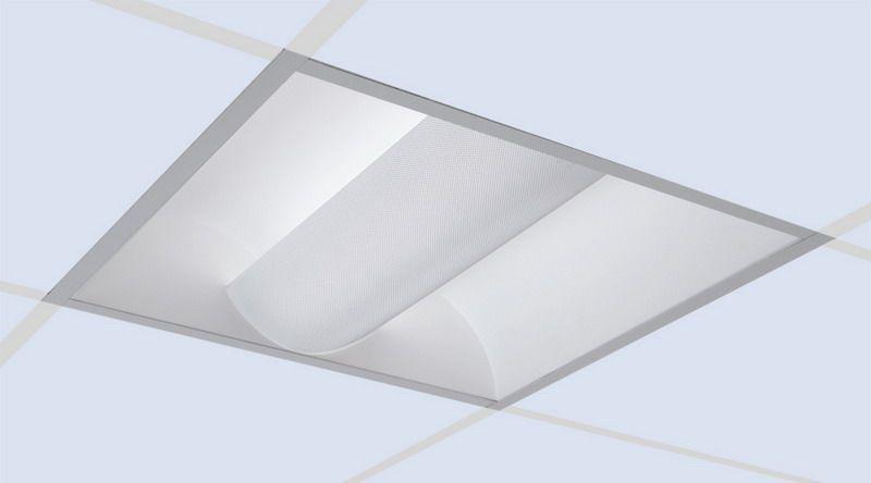 Recessed Direct/Indirect Fluorescent with a 5-1/2'' Deep Microperforated Mesh Lamp Shield, Static